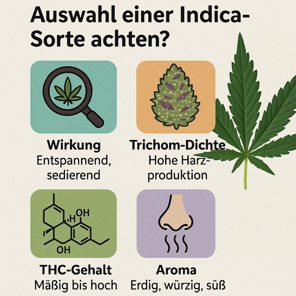 Worauf sollte man bei der Auswahl einer Indica-Sorte achten?